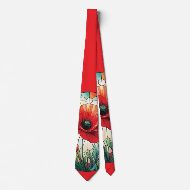 Cravate Coquelicot en Verre Coloré (Devant)
