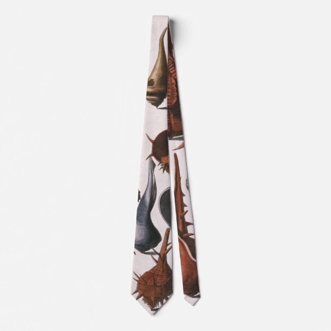 Cravate Coquillages vintages, Vie Marine, Coques de mer (Devant)