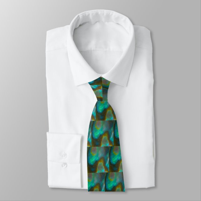 Cravate Coquille d'ornement bleu vert (Attaché)