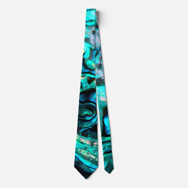 Cravate Coquille paua d'ormeau de design naturel (Devant)
