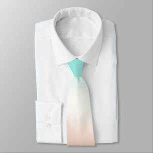 Cravate Corail Blanc Turquoise Tricolore Ombré