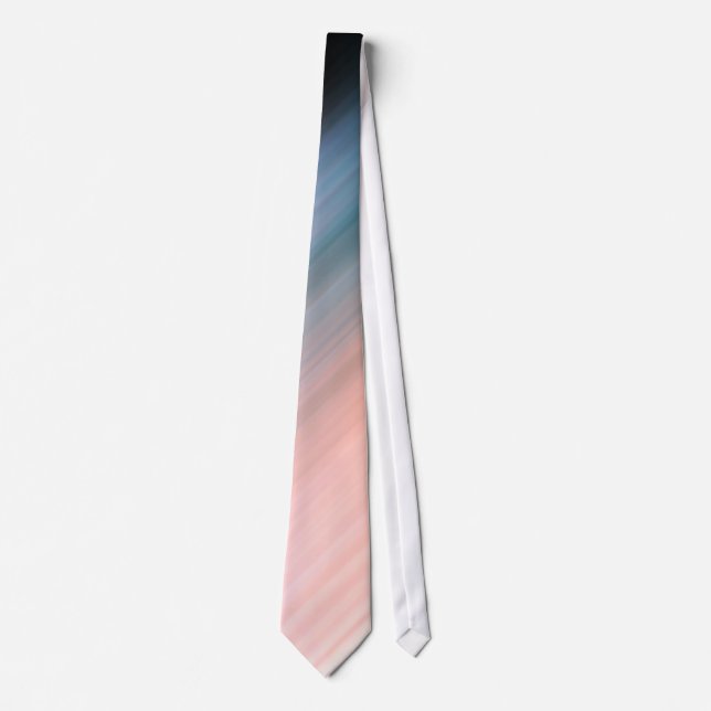 Cravate Corail clair et rayures gris-bleu (Devant)