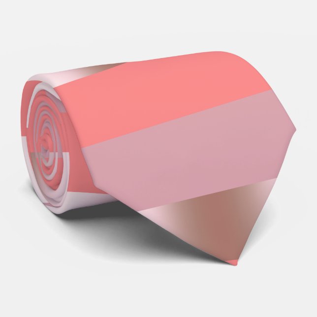 Cravate Corail rose de rose d'or de poussin moderne (Roulé)