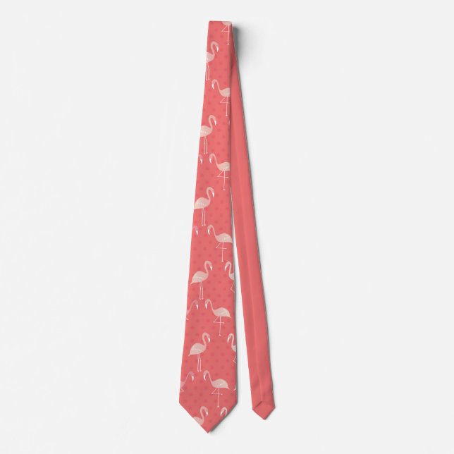 Cravate Corail rose Flamant rose rouge sans couture Motif (Devant)