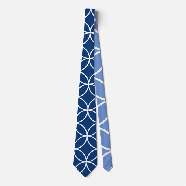 Cravate Corbata avec cercles entrelacés et fond personnali (Devant)