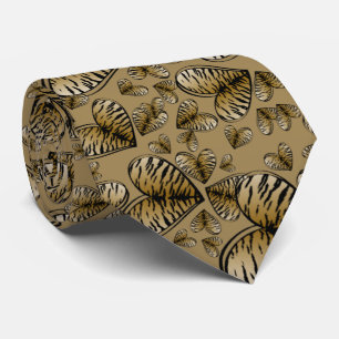 Cravate Corbata con corazones de tigre