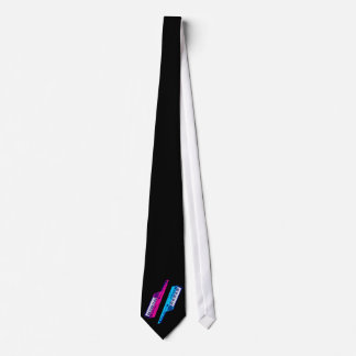 Cravate Corey Tiger 80's Retro Keytar rose & bleu
