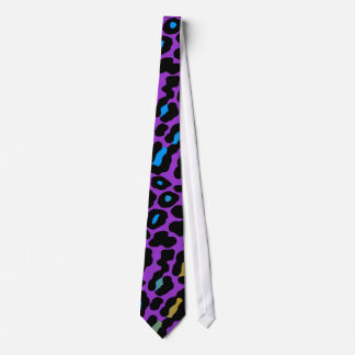 Cravate Corey Tiger 80s Retro Neon Empreinte de léopard Cr