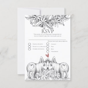 Cravate Corgi Chiens Crayon de dessin Mariage RSVP