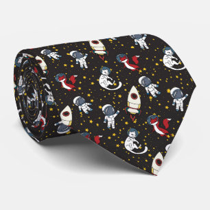 Cravate Cosmique espace homme renard chat étoiles motif