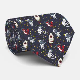 Cravate Cosmique renard chat étoiles motif