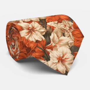 Cravate Costume de témoin de mariage floral Amaryllis