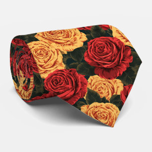 Cravate Costume homme à motif floral imprimé rose