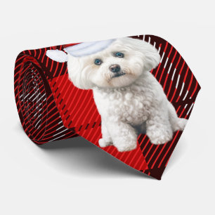 Cravate Coton de Tulear Chien de vacances Red Plaid Noël