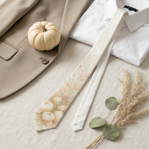 Cravate Cottagecore Crème Citrouille Pâtes de Couleurs Dou