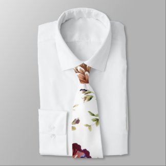 Cravate Cou Floral-Bourgogne |Cravate Mariage florale tend