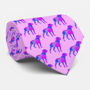 Cravate Cou rose rose rosâtre de chien mignon en silhouett