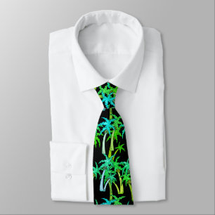 Cravate Cou vert feuille tropical