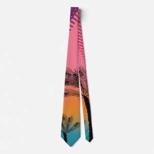 Cravate Coucher de soleil tropical moderne minimaliste