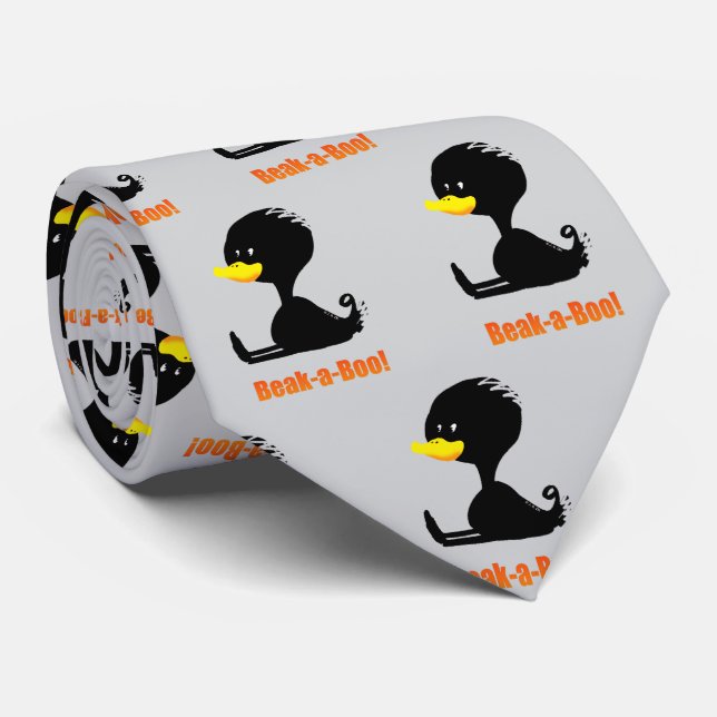 Cravate Coucou ! Canard de dessin animé mignon avec un jeu (Roulé)