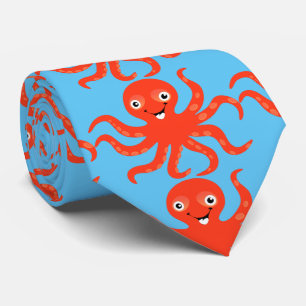 Cravate Coucou rouge souriant Octopus Thunder_Cove