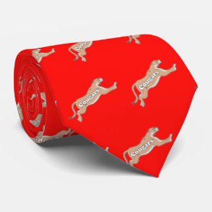 Cravate Cougar Team Mascot Football Basketball Baseball