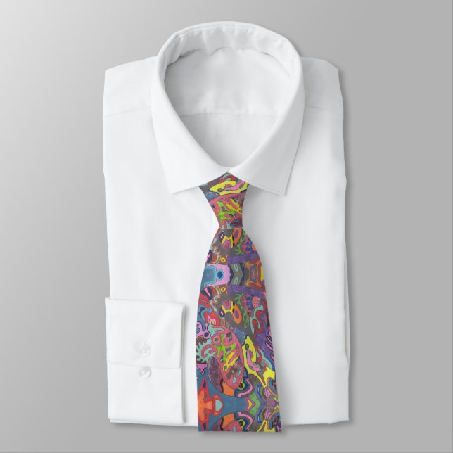 Cravate Couleur Animée, motif en miroir (Attaché)
