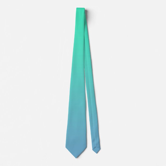 Cravate Couleur Bleu Vert (Devant)
