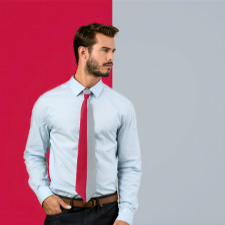 Cravate Couleur de fractionnement gris écarlate et gris cl