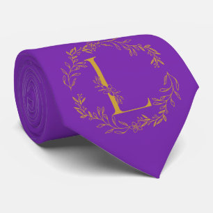 Cravate Couleur du raisin Groomsmen monogramme
