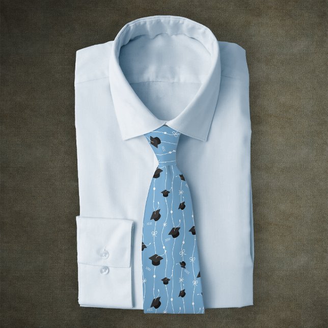 Cravate Couleur et année personnalisées Caps et ruban (Créateur téléchargé)