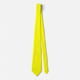 Cravate Couleur FFFF00 Jaune Lumineux - Ajouter Votre Nom