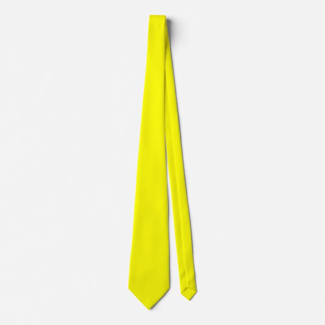 Cravate Couleur FFFF00 Jaune Lumineux - Ajouter Votre Nom  (Devant)