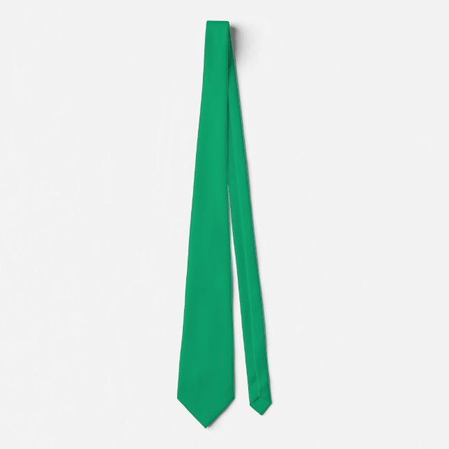 Cravate Couleur Jade Green 00A86B - Avec option pour ajout (Devant)