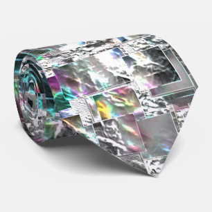 Cravate Couleur ressemblant à des découpes dvd carrés, mos