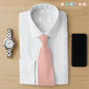 Cravate Couleur rose Saumon orange pastel clair uni