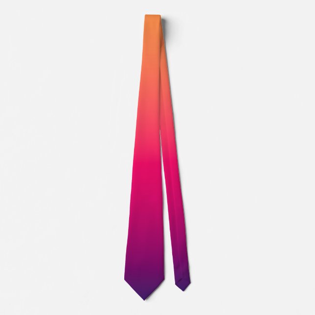 Cravate Couleur Rouge Orange Violet (Devant)