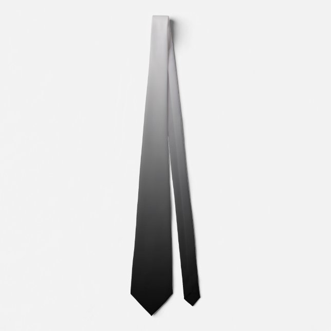 Cravate Couleur seulement Gradients - gris noir + votre id (Devant)