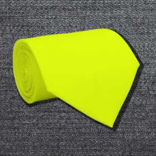 Cravate couleur solide jaune fluorescent