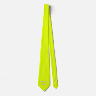Cravate couleur solide jaune fluorescent - ajouter un logo