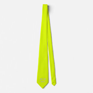 Cravate couleur solide jaune fluorescent - ajouter un logo