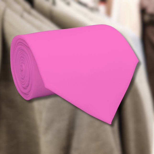 Cravate Couleur solide rose néon | Classique (Créateur téléchargé)