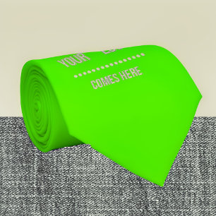 Cravate couleur solide verte fluorescente - ajouter un log