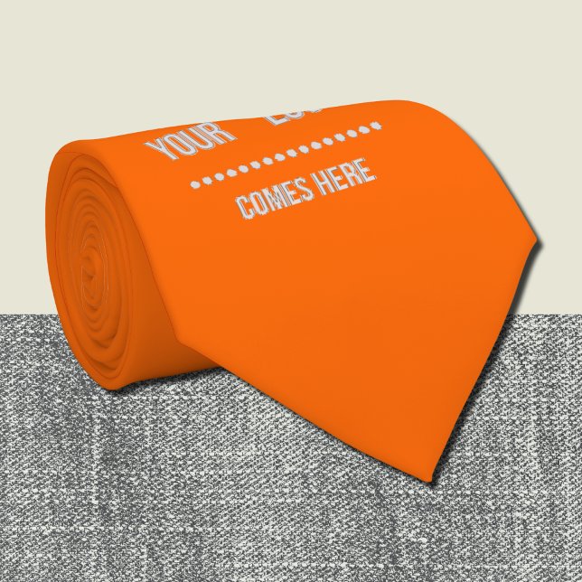 Cravate couleur unie néon orange - ajouter le logo (Créateur téléchargé)