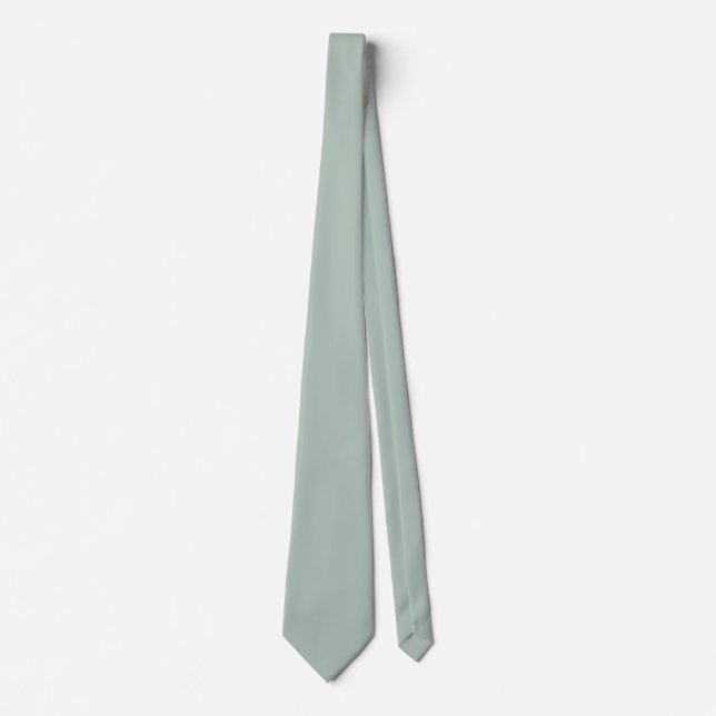 Cravate Couleur vert eucalyptus assourdi (Devant)
