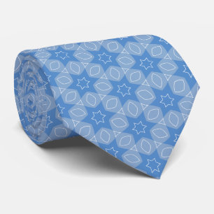 Cravate Couleurs bleues et motif blanc