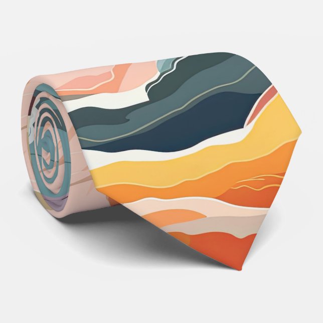 Cravate Couleurs d'automne douillettes Art numérique Abstr (Roulé)