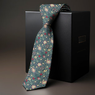 Cravate Couleurs de Noël Motif floral vintage Morris pour