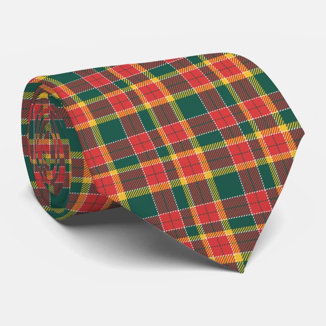 Cravate Couleurs de Noël motif tartan (Roulé)