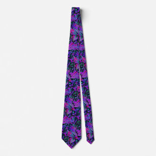 Cravate Couleurs néon psychédéliques Paisley
